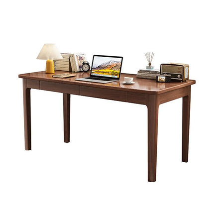 Mitch Solid Wood Study Desk /Rubberwood/Minimal Assembly/Walnut.