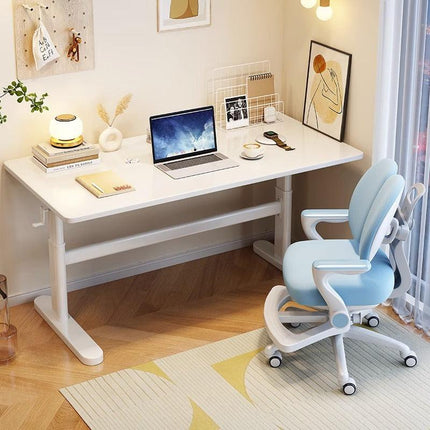 White Height-Adjustable Study Desks/Solid Wood Study Desk/Home Office/1M/1.2M.