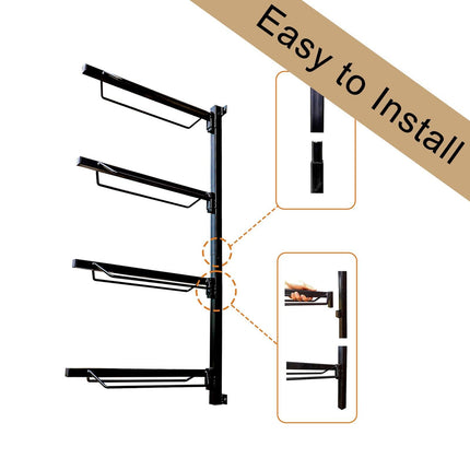 Samland Foldable 4-Tier Saddle Rack Wall Mounted Saddle Stand Space-Saving Steel Holder for Horse Tack.