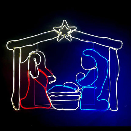 Samland LED NATIVITY SCENE CHRISTMAS MOTIF ROPE LIGHT DISPLAY.