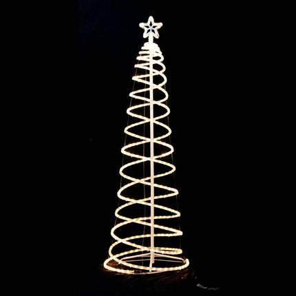 Samland Led 185cm Spiral Rope Light Christmas Tree Star Motif Warm White.