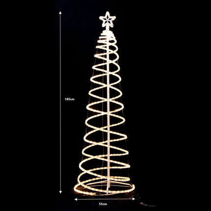 Samland Led 185cm Spiral Rope Light Christmas Tree Star Motif Warm White.