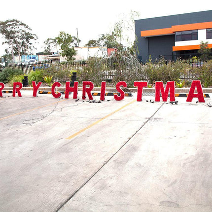 Samland Merry Christmas Commercial Led Light and Garland Display.