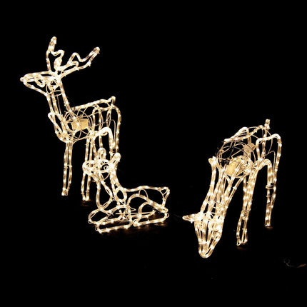 Samland 3 Sets Moving Head Reindeer Family Rope Light for Christmas Yard Decoration.