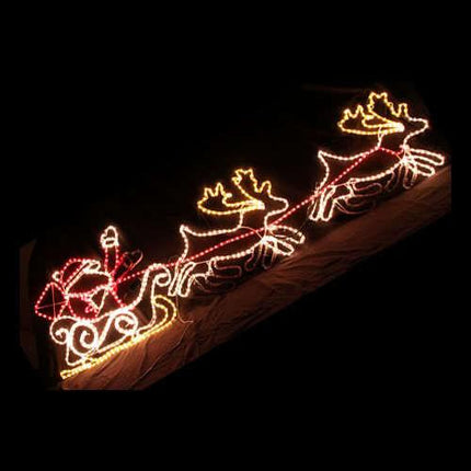 Samland Led Santa on Sleigh Reindeer Rope Light.