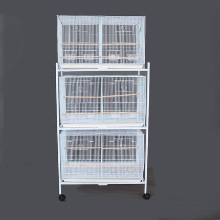 Samland Set of 3 Breeding Bird Cage with Center Dividor with Stand.