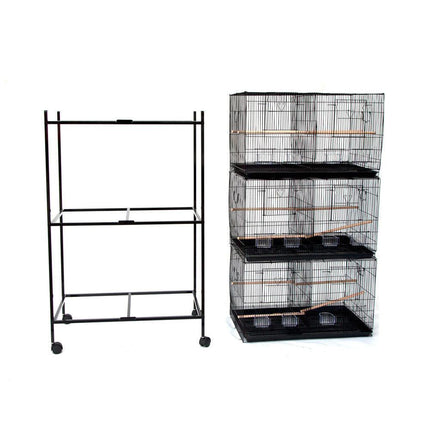 Samland Set of 3 Breeding Bird Cage with Center Dividor with Stand.
