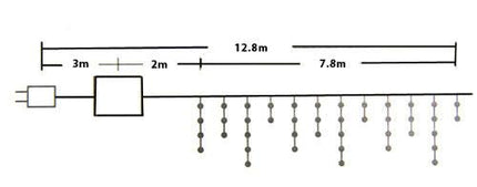 Samland 200 LED Memory Icicle Christmas Rope Light in White.