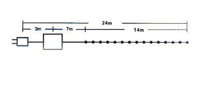 Samland 24m 200 LED Christmas Fairy Light Clear String in White.