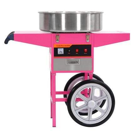 Samland Commercial Fairy Floss Machine with Wheeled Cart.