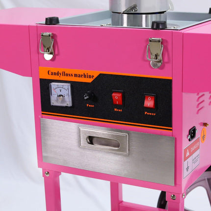 Samland Commercial Fairy Floss Machine with Wheeled Cart.