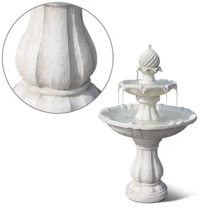 Samland SOLAR POWERED 2-TIER BIRD BATH WATER FOUNTAIN.