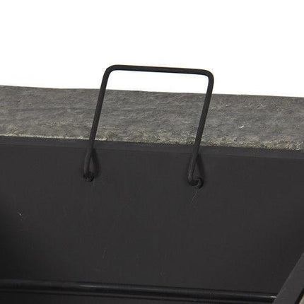 Samland STONE BASE OUTDOOR PATIO HEATER FIRE PIT TABLE WITH BBQ GRILL FIREPIT.
