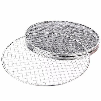 Samland 28CM BBQ Grill Mesh Fish Meat Round Net Mat Barbecue Pad for Camping.