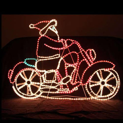 Samland LED SANTA ON HARLEY MOTOCYCLE MOTIF ROPE LIGHT CHRISTMAS.