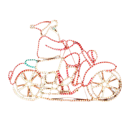 Samland LED SANTA ON HARLEY MOTOCYCLE MOTIF ROPE LIGHT CHRISTMAS.