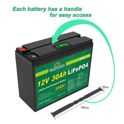 Samland 12V 30AH Deep Circle Lifepo4 Battery Rechargeable Lithium.