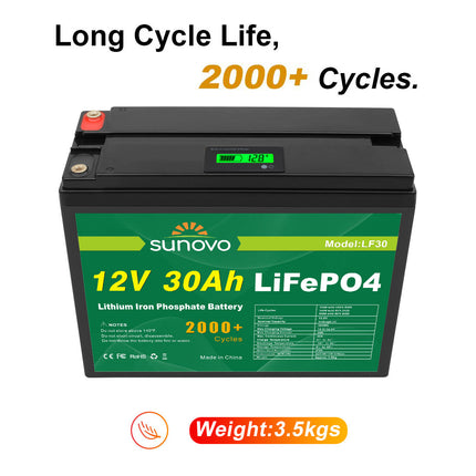 Samland 12V 30AH Deep Circle Lifepo4 Battery Rechargeable Lithium.