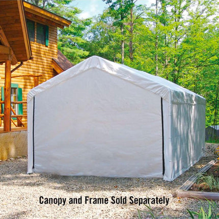 Samland Carport Wall for 10x20 ft Garage Shelter Canopy (PGS1107WALL) - White Wall Accessory Only.