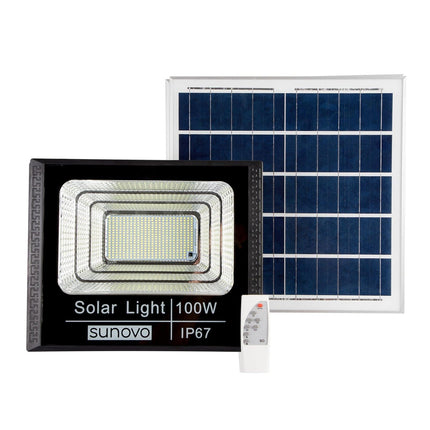 Samland 297 Led Solar Flood Light Outdoor with Remote Control 100W Cold White.