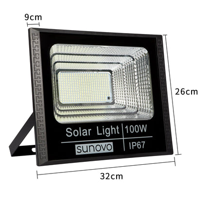 Samland 297 Led Solar Flood Light Outdoor with Remote Control 100W Cold White.