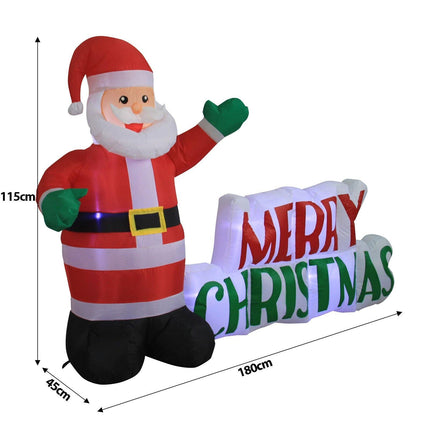 Samland LED INFLATABLE SANTA CLAUSE WITH MERRY CHRISTMAS SIGN FOR CHRISTMAS DECORATION.