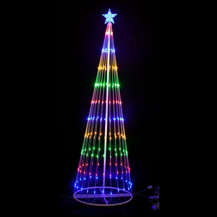 CIRCLING LED LIGHT CHRISTMAS TREE WITH STAR [HEIGHT: 210CM].
