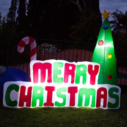 Samland 180CM INFLATABLE MERRY CHRISTMAS TREE WITH LIGHT.