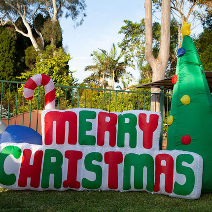 Samland 180CM INFLATABLE MERRY CHRISTMAS TREE WITH LIGHT.