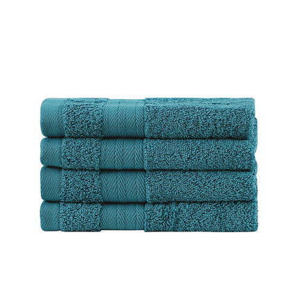 Samland Premium Cotton Washcloths 4-Pack Quick-Dry Face Towels Set-Blue.