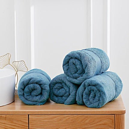 Samland Premium Cotton Washcloths 4-Pack Quick-Dry Face Towels Set-Blue.