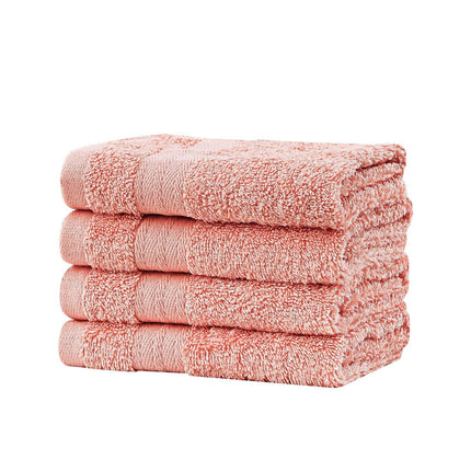Samland Premium Cotton Washcloths 4-Pack Quick-Dry Face Towels Set-Coral.