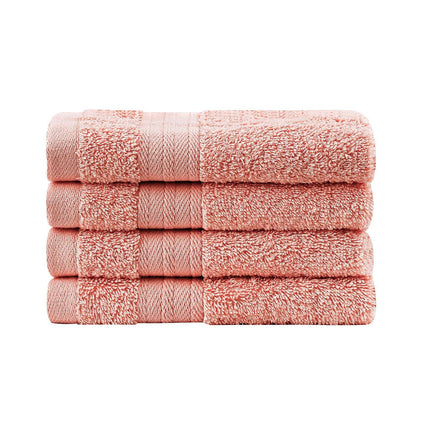 Samland Premium Cotton Washcloths 4-Pack Quick-Dry Face Towels Set-Coral.