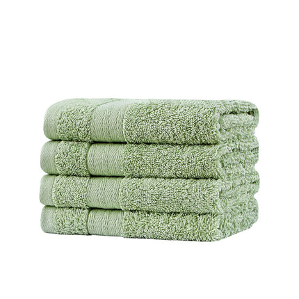 Samland Premium Cotton Washcloths 4-Pack Quick-Dry Face Towels Set-Green.