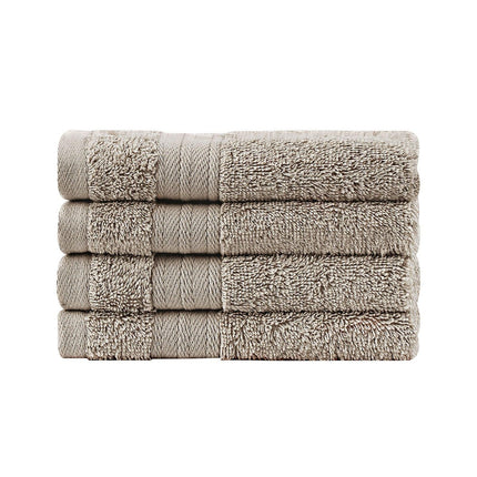 Samland Premium Cotton Washcloths 4-Pack Quick-Dry Face Towels Set-Linen.