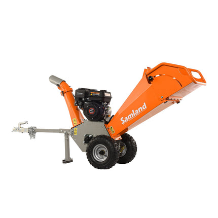 Samland WC65 Professional Wood Chipper, Loncin 6.5 HP Engine with Towing Bar.