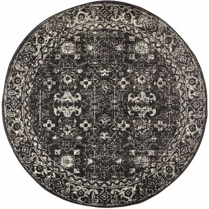Evoke 252 Charcoal Round by Rug Culture -150X150CM - ROUND.