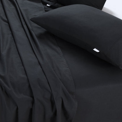 Elan Linen 100% Egyptian Cotton Vintage Washed 500TC Charcoal Queen Bed Sheets Set.