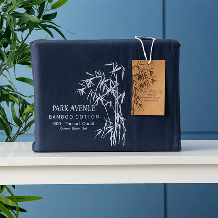 Bamboo Cotton 500 Thread Count Indigo Sheet Sets by Park Avenue Queen.