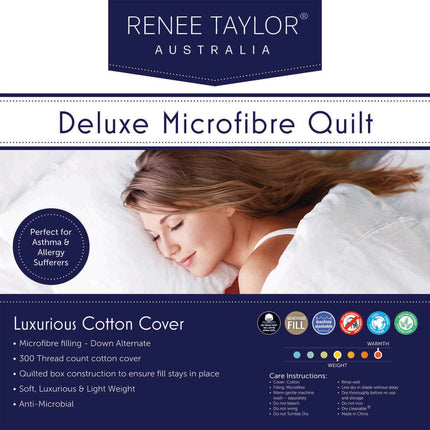 600 GSM Deluxe High Loft Quilt With Cotton Cover Premium Microfiber Filling by Renee Taylor King.
