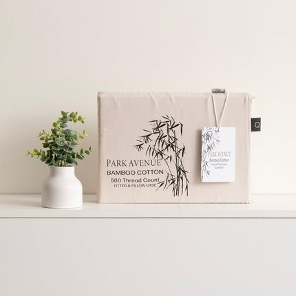 500 Thread Count Dove Bamboo Cotton Super King Combo Set by Park Avenue.