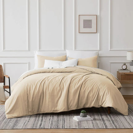 700 TC Tencel Lyocell Fibre & Cotton Bone King Quilt Cover Set by Renee Taylor.