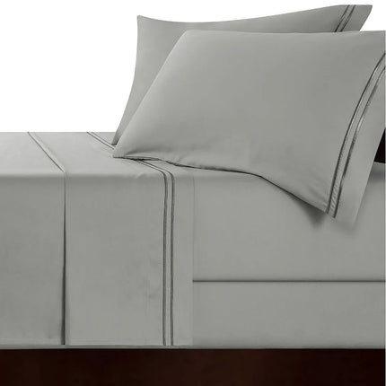 Strada Embroidered 1000 TC Egyptian Cotton Silver Charcoal Super King Sheet sets by Renee Taylor.