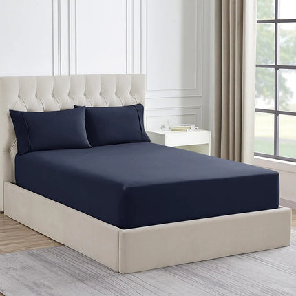 Ddecor Home 1500 Thread count Premium Cotton Blend Indigo Queen Combo Set by Ddecor Home.