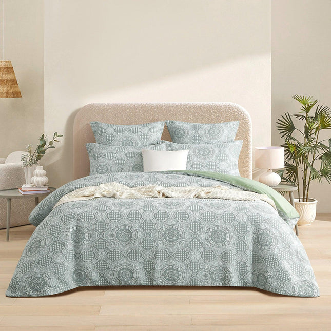 Rizz Sage Jacquard European Pillowcase by Renee Taylor.