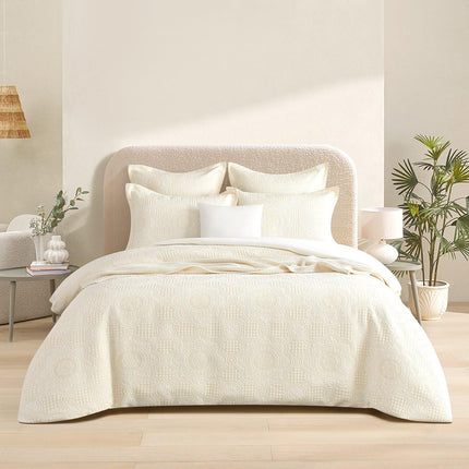 Dakota Beige Jacquard European Pillowcase by Renee Taylor.