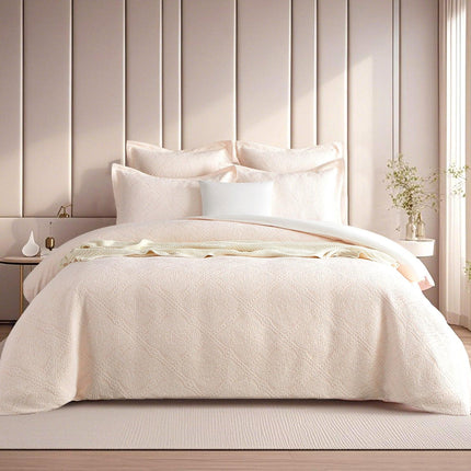 Bella Blush Jacquard King Quilt Cover Set by Renee Taylor.