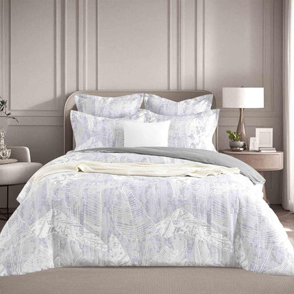 Grove Charcoal Jacquard Queen Quilt Cover Set by Renee Taylor.