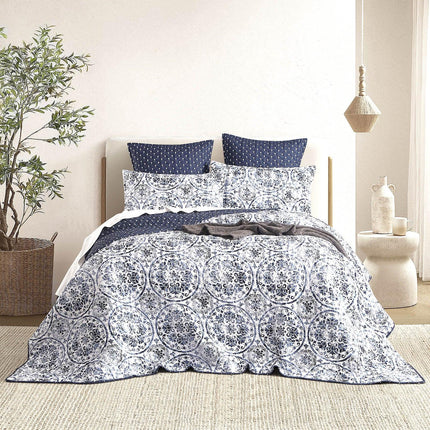 Delos Quilted Reversible Queen/King Coverlet Set by Renee Taylor.