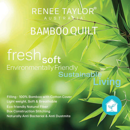 400 GSM All Seasons Natural Bamboo Double Quilt by Renee Taylor.